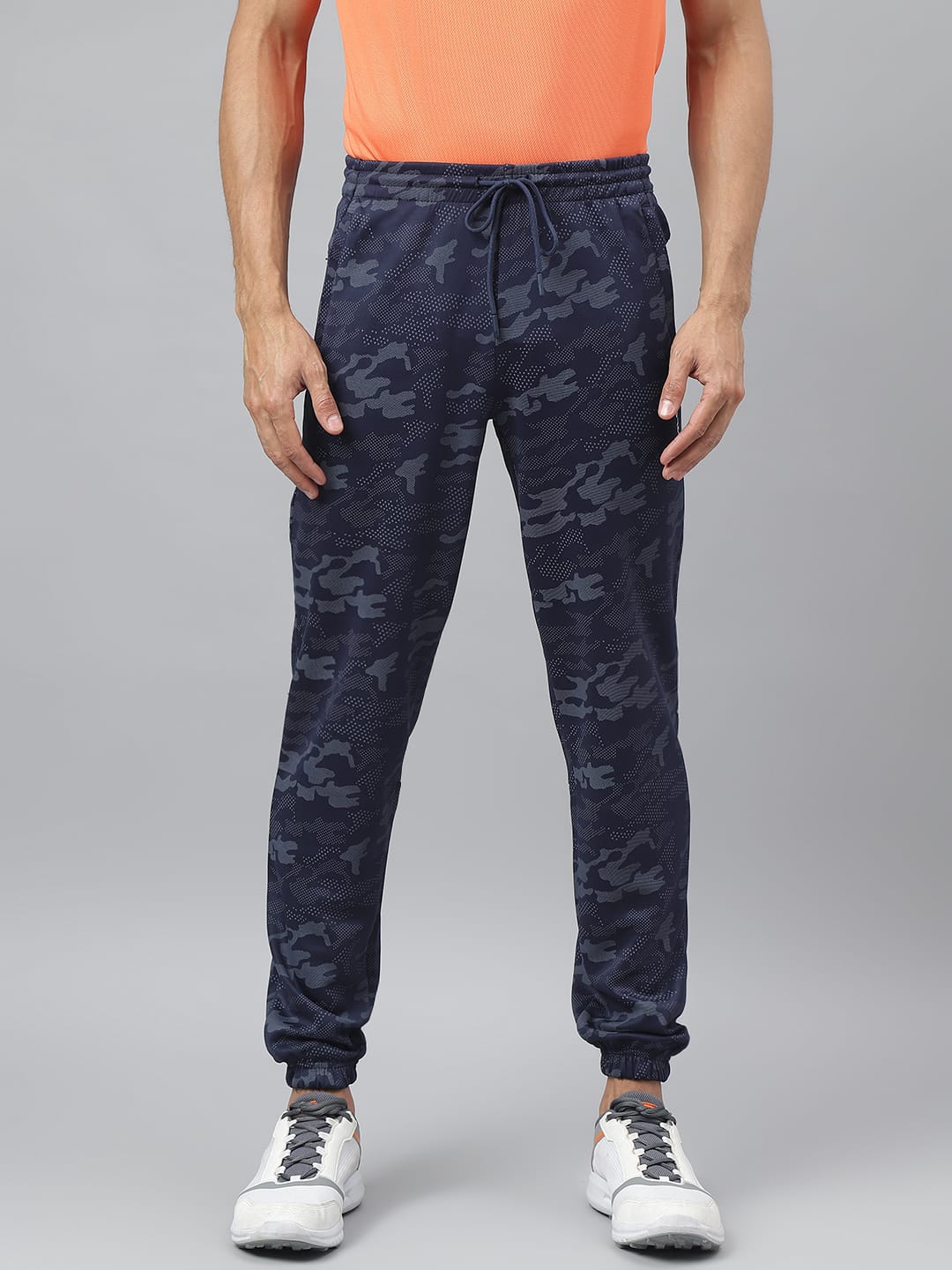 Alcis Men Navy Anti-Static Slim-Fit Training Track Pants