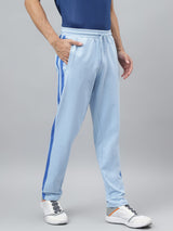 Alcis Men Powder Blue Slim-Fit Athleisure Track Pants