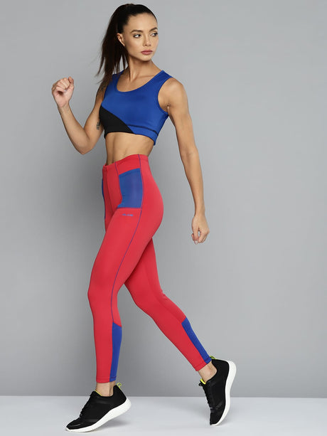 Alcis Women Blue Black Colourblocked Sports Bra | Alcis
