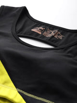 Alcis Black Yellow Colourblocked Bra Lightly Padded