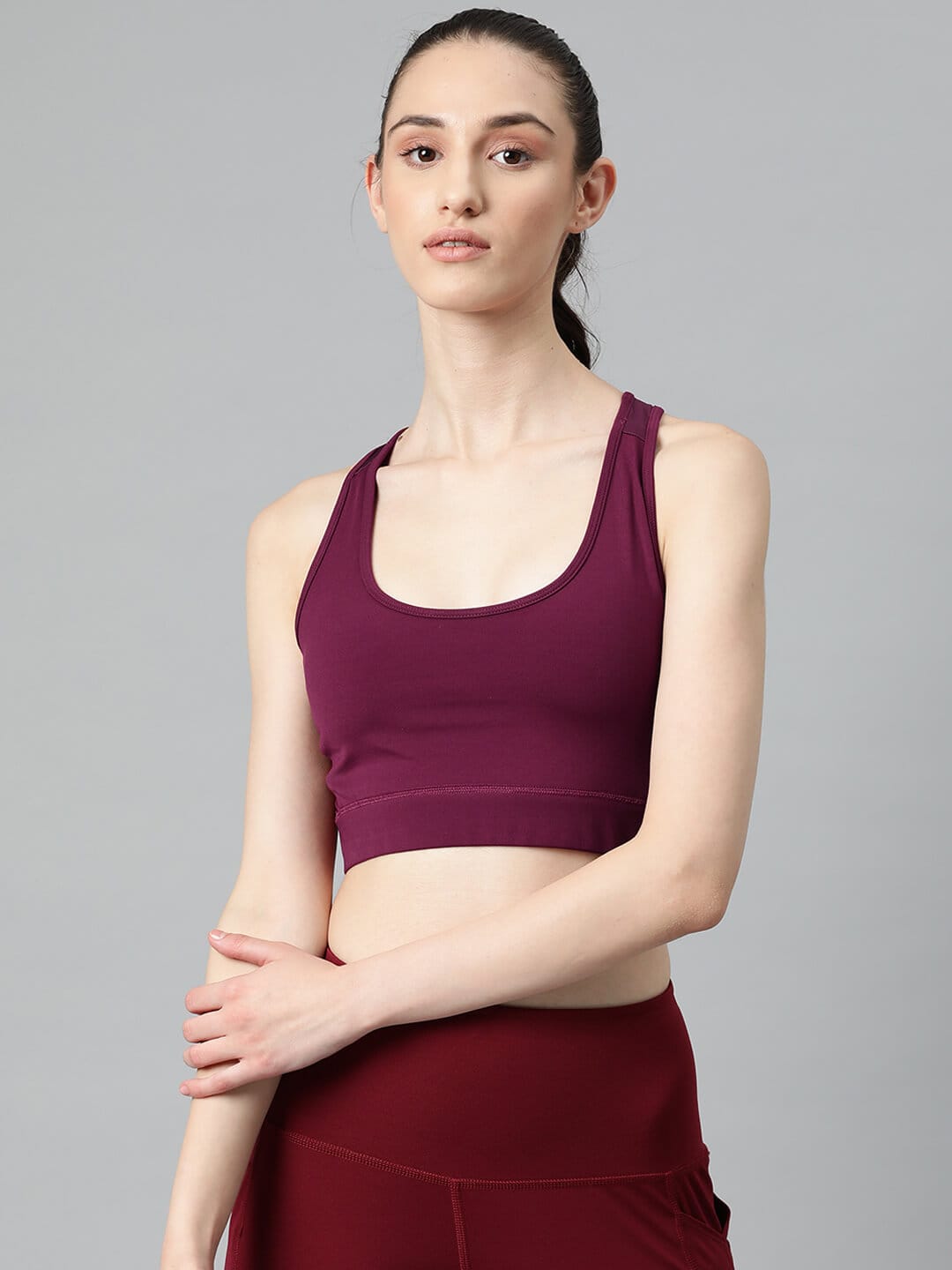 Alcis Solid Sports Bra - Full Coverage