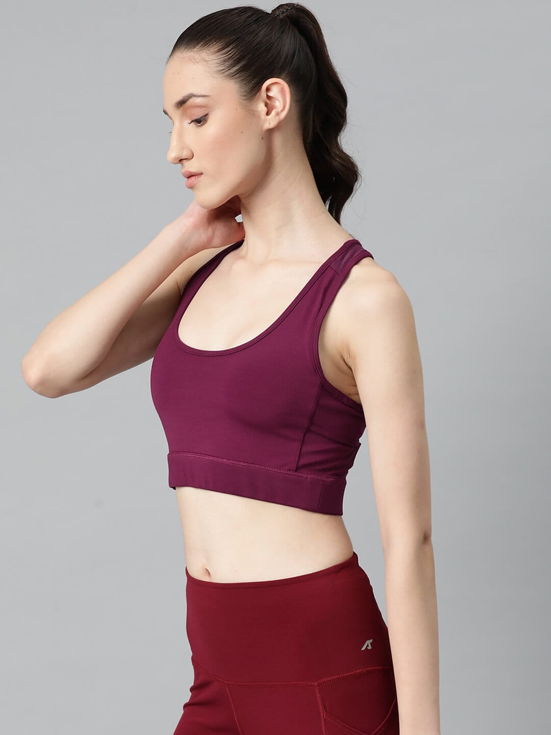 Alcis Solid Sports Bra - Full Coverage