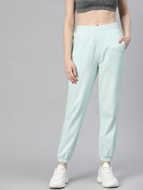 Alcis Women Blue Solid Regular-Fit Joggers