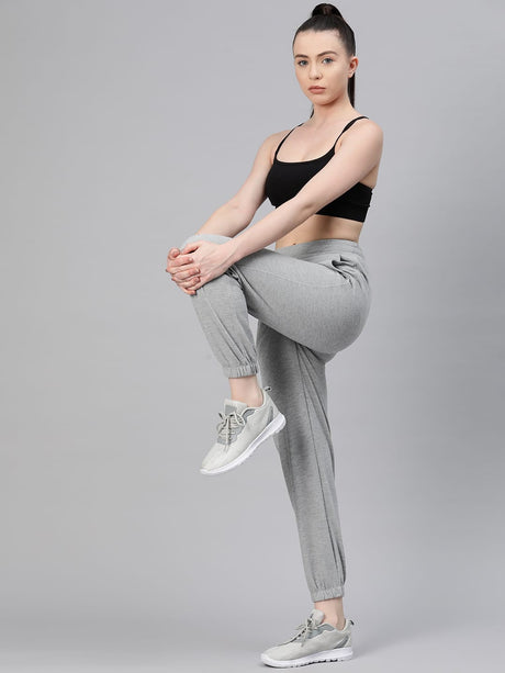 Alcis Women Grey  Solid Regular-Fit Joggers
