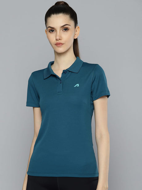 Alcis Women Light Blue Printed Polo