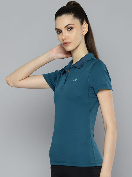 Alcis Women Light Blue Printed Polo