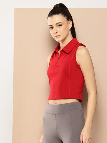 Alcis Women CollarHalt Crop Top