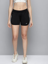 Alcis Women Black Slim Fit Training or Gym Sports Shorts