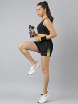Alcis Women Black Anti-Static Soft-Touch Slim-Fit Training Shorts