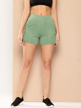 Alcis Women Olive Workout Pro Shorts