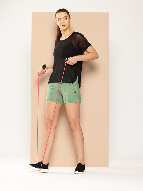 Alcis Women Olive Workout Pro Shorts