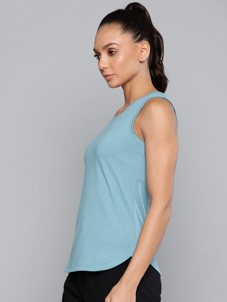 Alcis Women Turquoise Blue Slim Fit T-shirt | Alcis