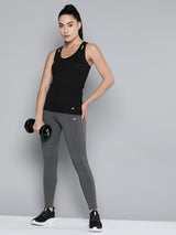 Alcis Women Black Dry Tech Slim Fit Training or Gym T-shirt