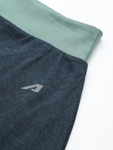 Alcis Women Navy Blue Green Solid Sports Wrap Mini Skirt