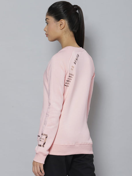 Alcis Women Peach-Coloured Printed Sweatshirt