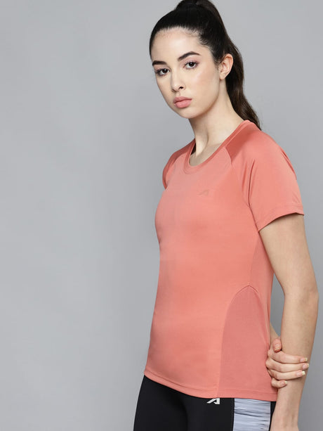 Alcis Women Rose Slim Fit Training or Gym T-shirt | Alcis