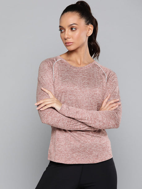 Alcis Women Mauve Slim Fit T-shirt | Alcis