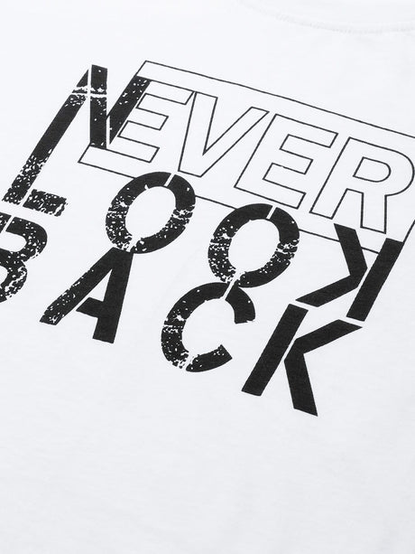 Women White & Black Typography Printed Slim Fit Training or Gym T-shirt | Alcis