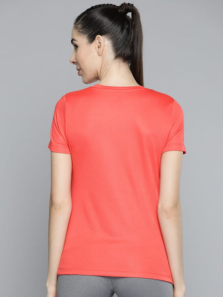 Alcis Women Red Typography Printed Slim Fit T-shirt | Alcis