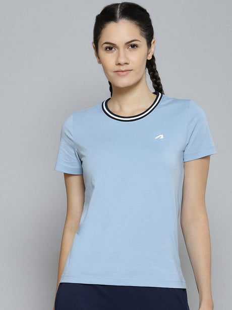 Alcis Women Blue Slim Fit Running T-shirt | Alcis