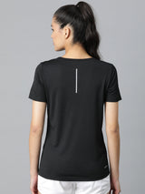 Alcis Typography Printed Anti Static Slim Fit Sports T-shirt