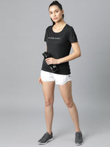 Alcis Typography Printed Anti Static Slim Fit Sports T-shirt