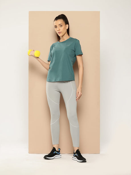 Women Cotton Lycra Tee Green