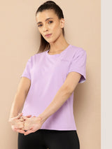 Women Cotton Lycra Tee Lavender