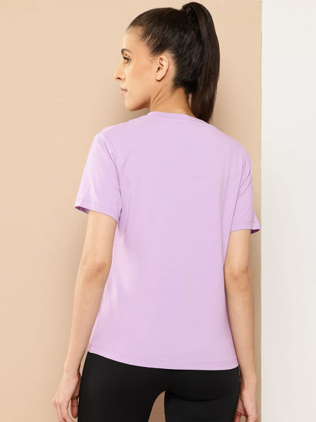 Women Cotton Lycra Tee Lavender