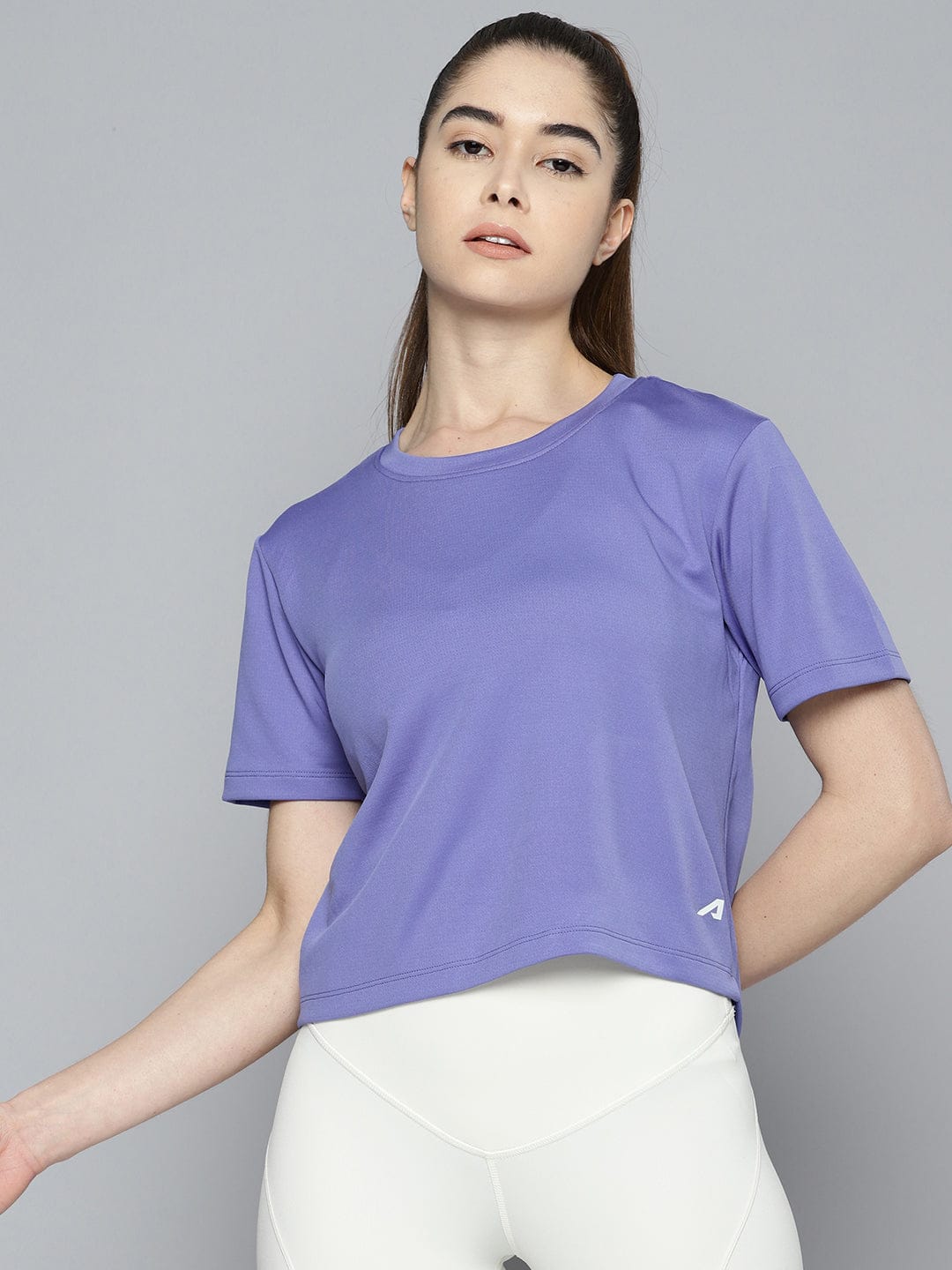 Alcis Women Anti Static Slim Fit Crop Sports T-shirt