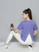 Alcis Women Anti Static Slim Fit Crop Sports T-shirt