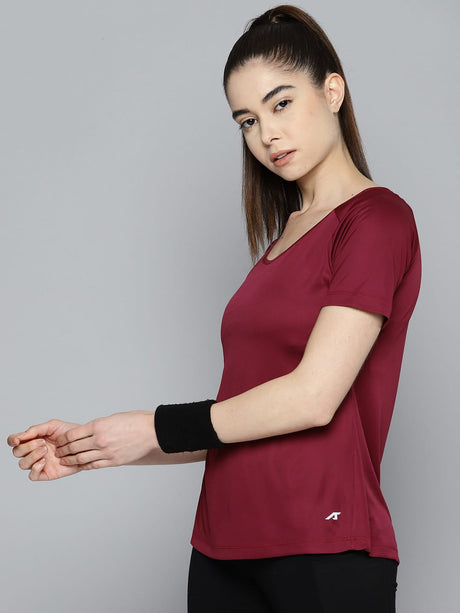 Alcis Women's Solid Slim Fit Wonder T-shirt
