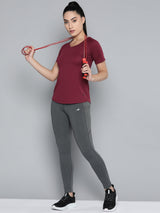 Alcis Women Red Anti Static Slim Fit Running T-shirt