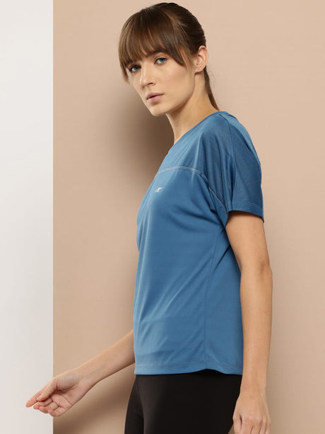 Alcis Women's Blue Drycell Running Crop Tee