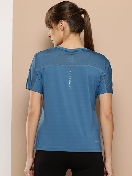Alcis Women's Blue Drycell Running Crop Tee