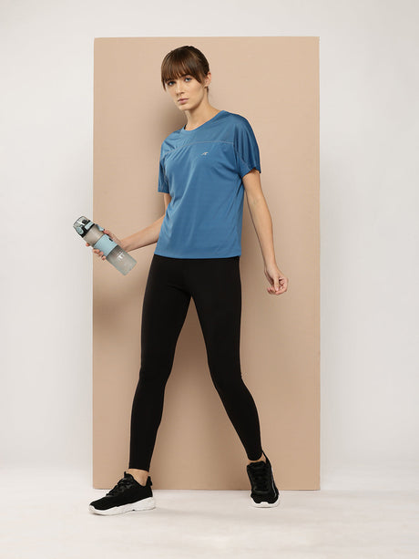 Alcis Women's Blue Drycell Running Crop Tee
