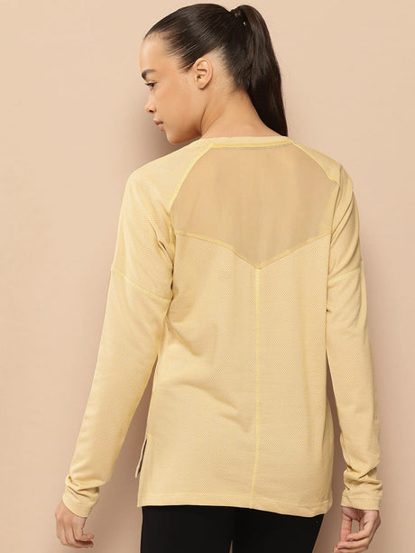 Alcis Women Solid Drop-Shoulder Sleeves T-shirt