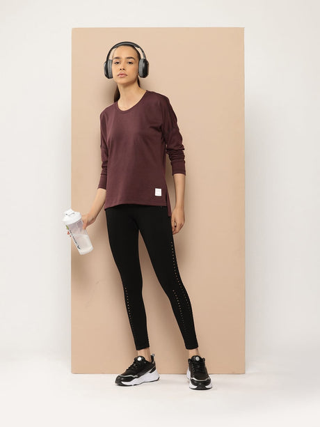 Alcis Women Drop-Shoulder Sleeves T-shirt