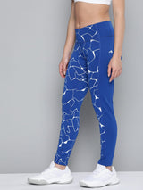 Alcis Women Blue Printed Sports Tights