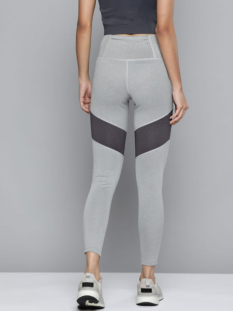 Alcis Women Grey Colourblocked Cropped Sport Tights