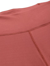 Alcis Women Rust-Orange Colourblocked Cropped Sport Tights
