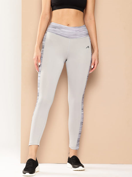 Alcis Women Grey Solid Cropped Tights | Alcis