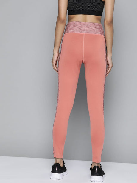 Alcis Women Dusty Pink Solid Gym Tights | Alcis