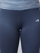 Alcis Women Navy Colour-blocked Full-Length Training Tights