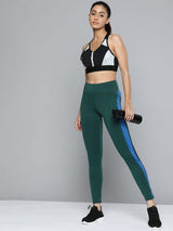 Alcis Women Green & Blue Solid Tights