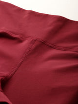 Alcis Women Maroon and Orange Colourblocked Tights