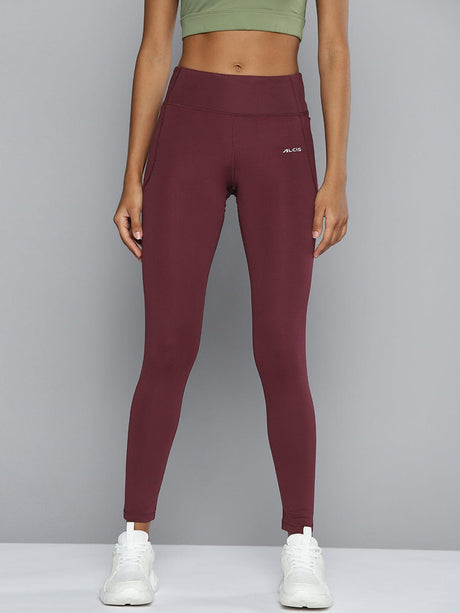 ALCIS Women Burgundy Solid Tights | Alcis