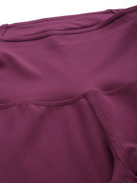 Alcis Women Solid Knitted Running Tights