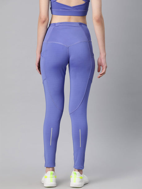 Alcis Women Purple High-Rise Cropped Tights
