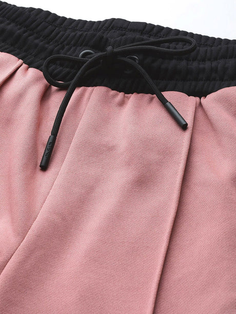 Women Dusty Pink Solid Slim Fit Gym Joggers | Alcis